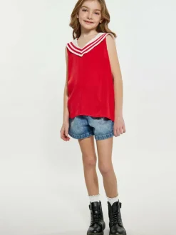 Dreimaster Mädchen<Mädchen (Kids) Bluse rot uni