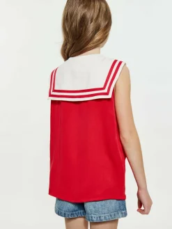 Dreimaster Mädchen<Mädchen (Kids) Bluse rot uni