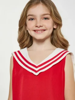 Dreimaster Mädchen<Mädchen (Kids) Bluse rot uni
