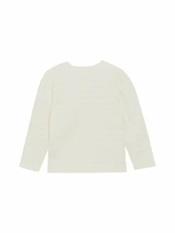 Minymo Mädchen<Mädchen Langarmshirt weiß gemustert