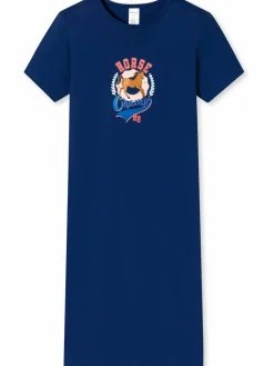 Schiesser Mädchen<Mädchen Nachthemd - Horse World Organic Cotton marine bedruckt