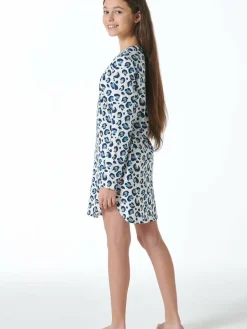 Schiesser Mädchen<Mädchen Nachthemd - Nightwear blau bedruckt