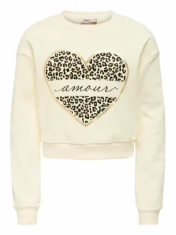 Only Kids Mädchen<Mädchen Pullover weiß bedruckt