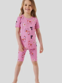 Schiesser Mädchen<Mädchen Pyjama - Natural Love Organic Cotton rosa bedruckt