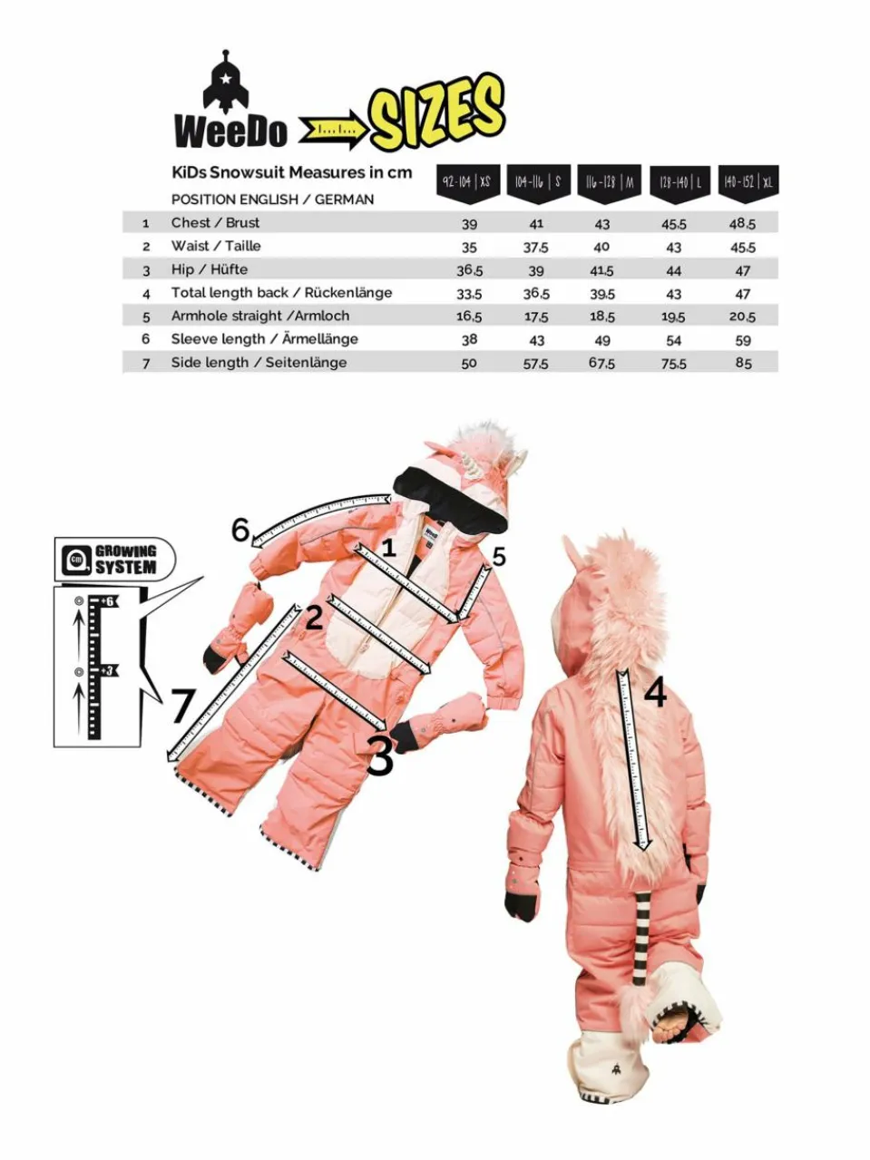 WeeDo Jungen<Mädchen Schneeanzug mehrfarbig gemustert