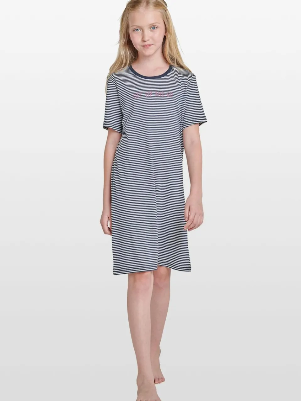 Schiesser Mädchen<Mädchen Sleepshirt - Basic Kids blau bedruckt