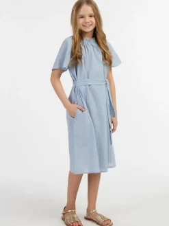 Dreimaster Mädchen<Mädchen Sommerkleid blau gestreift