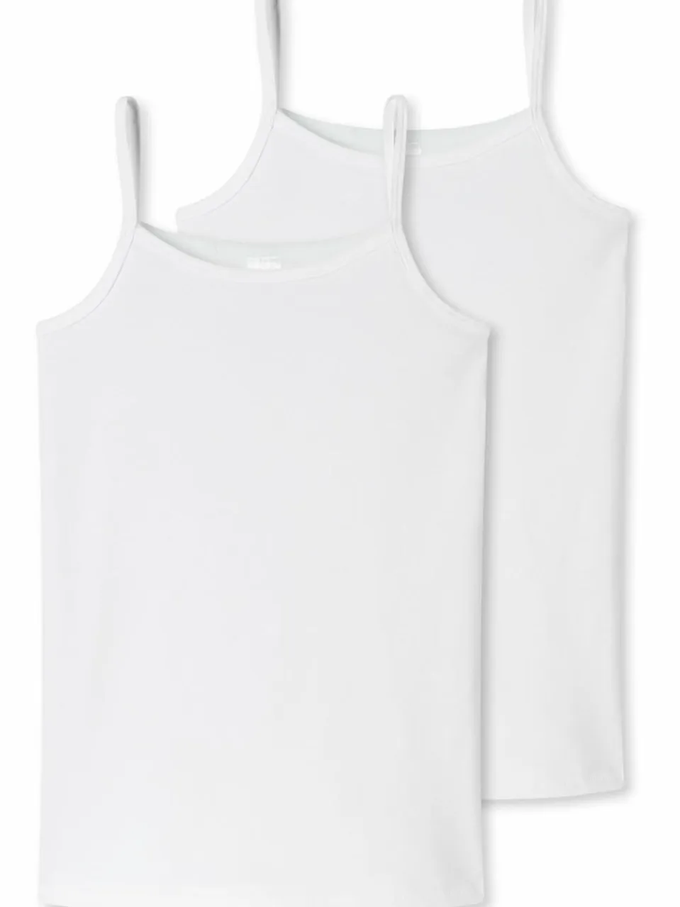 Schiesser Mädchen<Mädchen Spaghetti-Tops - 2er-Pack Basic Kids weiß uni