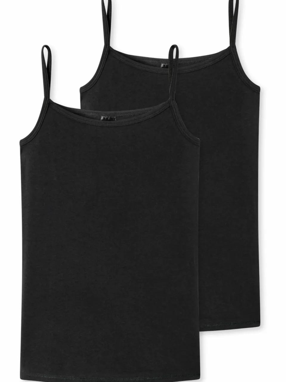 Schiesser Mädchen<Mädchen Spaghetti-Tops - 2er-Pack Basic Kids schwarz uni