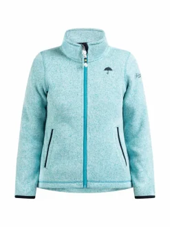 Schmuddelwedda Mädchen<Mädchen Strickfleecejacke hellblau meliert