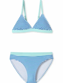 Schiesser Mädchen<Mädchen Triangel-Bikini - Aqua Teens Girl blau gestreift