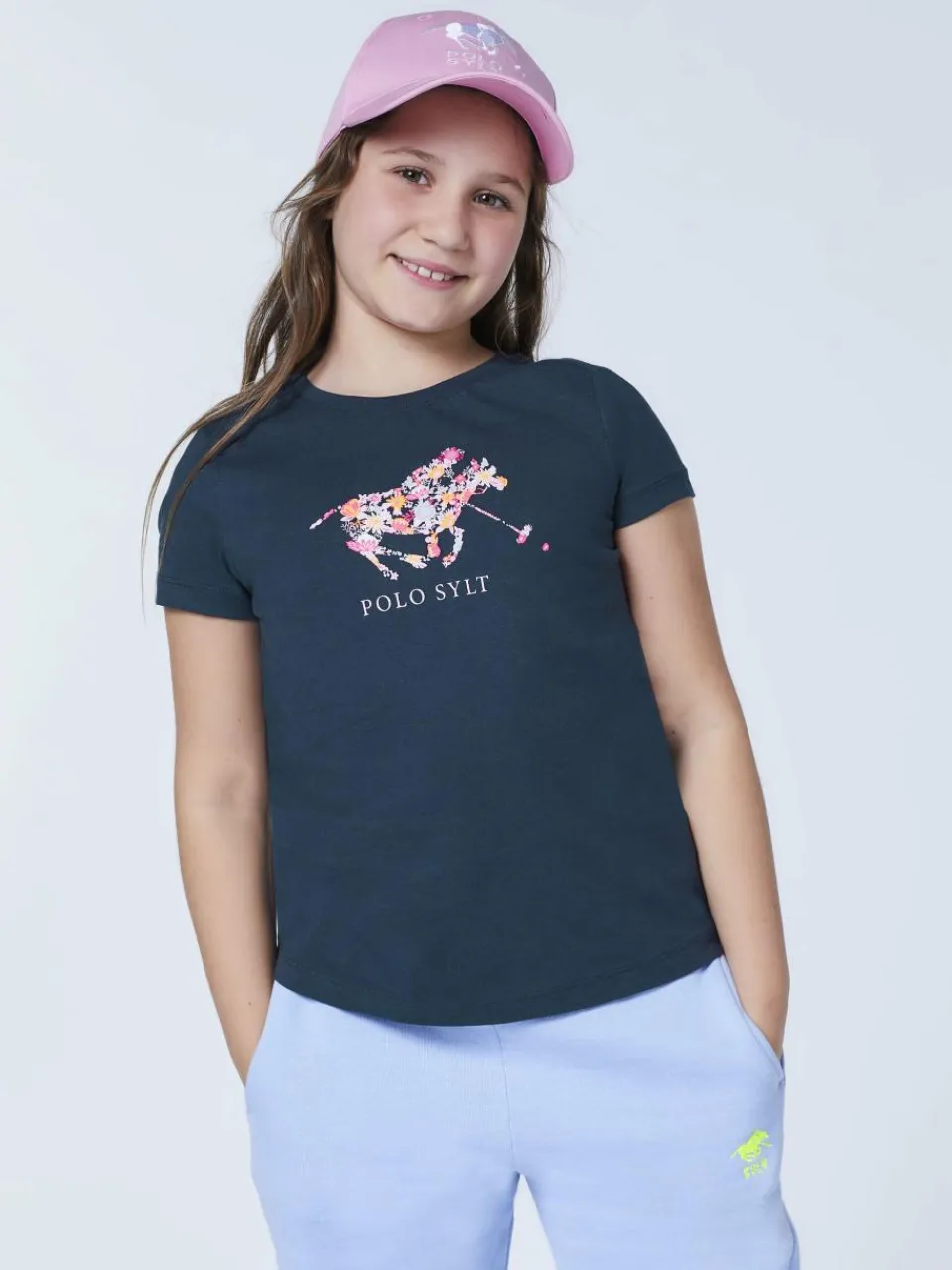 Polo Sylt Mädchen<Mädchen T-Shirt marine blau bedruckt
