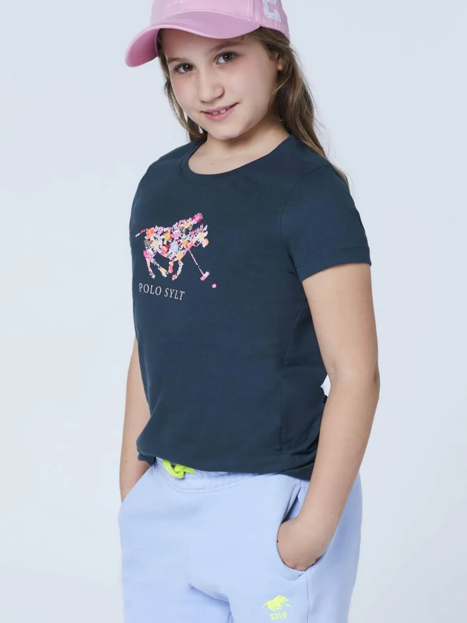 Polo Sylt Mädchen<Mädchen T-Shirt marine blau bedruckt