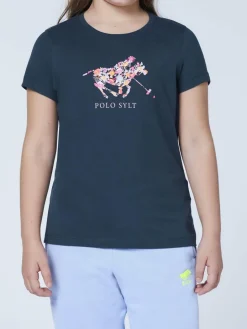 Polo Sylt Mädchen<Mädchen T-Shirt marine blau bedruckt
