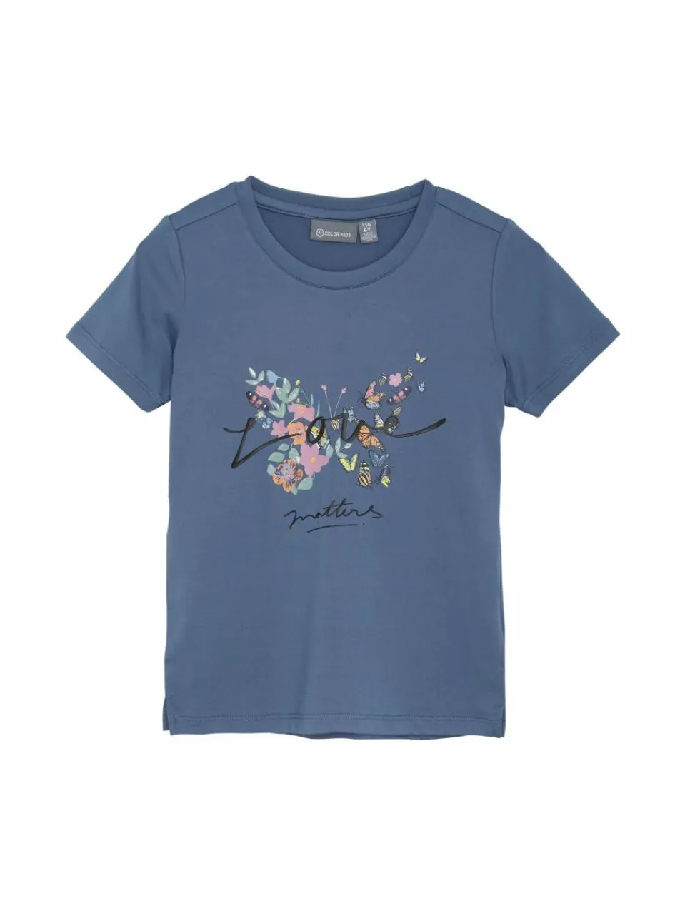 ColorKids Mädchen<Mädchen T-Shirt - COT-shirt W. Print -S/S, Girl indigo bedruckt