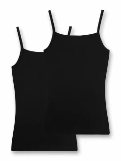 Sanetta Mädchen<Mädchen Unterhemd 2er Pack schwarz uni