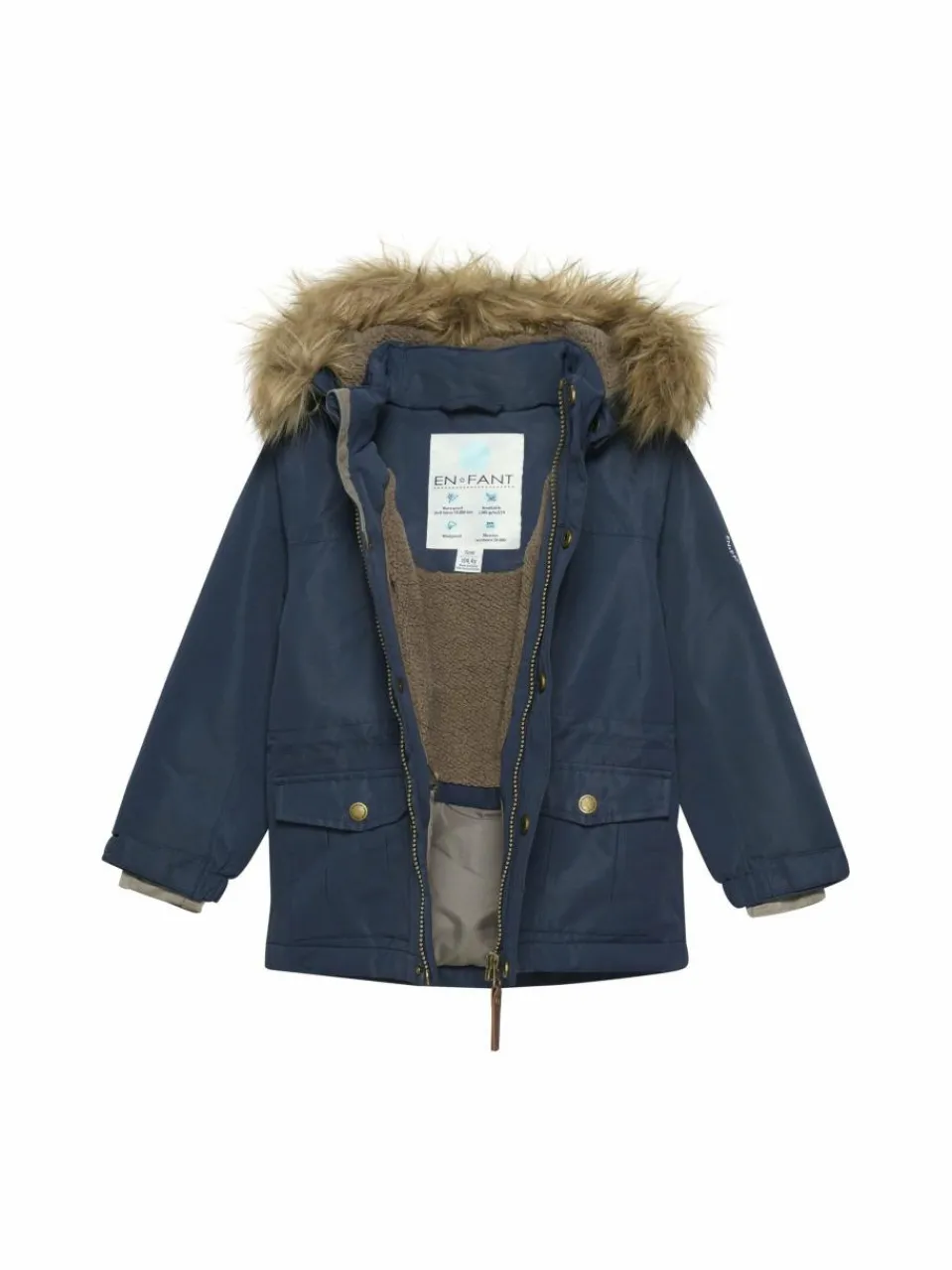 En Fant Jungen<Mädchen Winterjacke blau uni