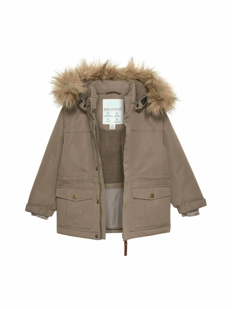 En Fant Jungen<Mädchen Winterjacke braun uni