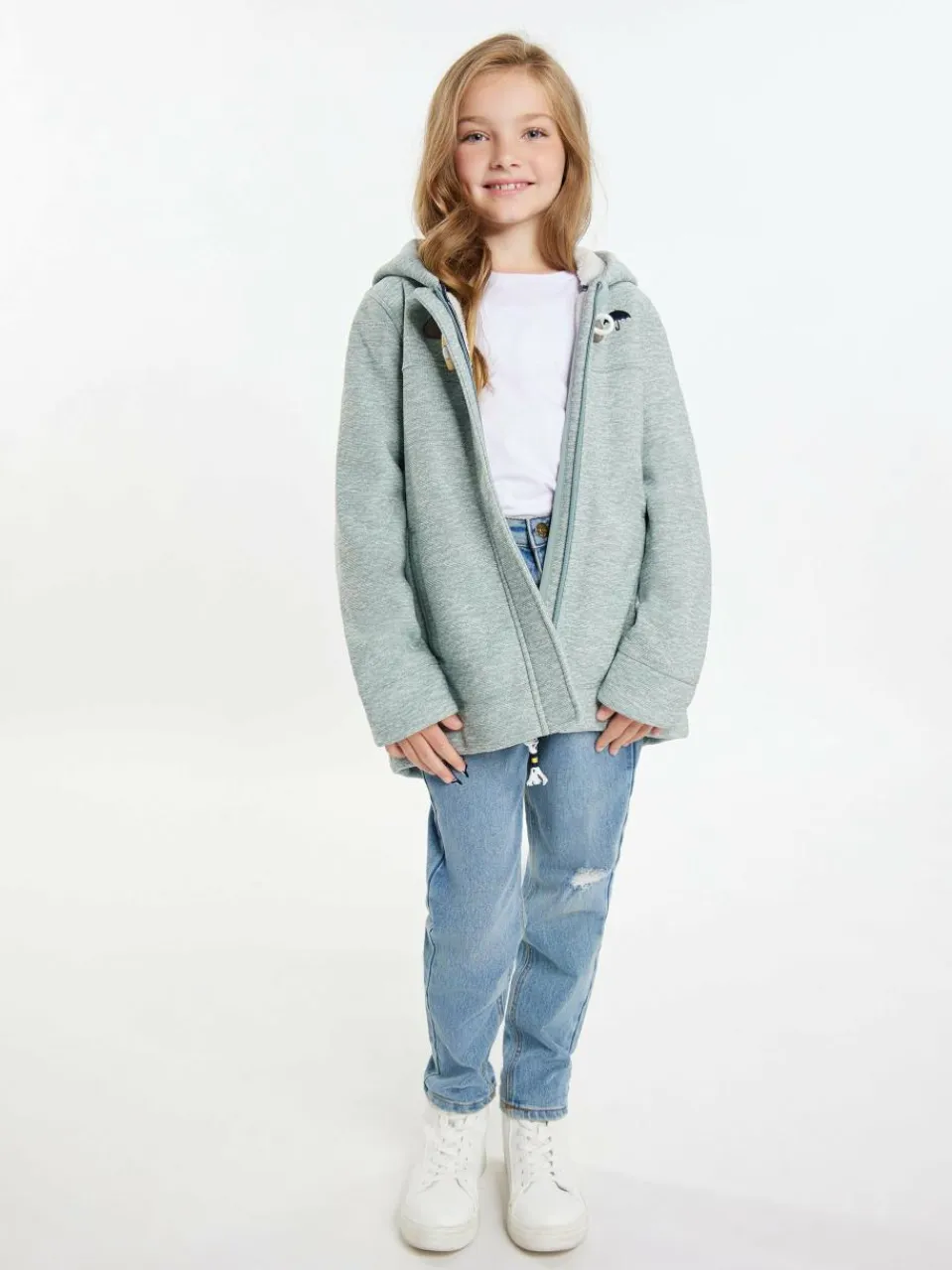 Schmuddelwedda Mädchen<Mädels Mantel + Tagesrucksack - SET mint meliert