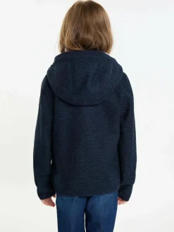 Schmuddelwedda Mädchen<Mädels Strickfleeceblouson mit Teddyfutter blau meliert