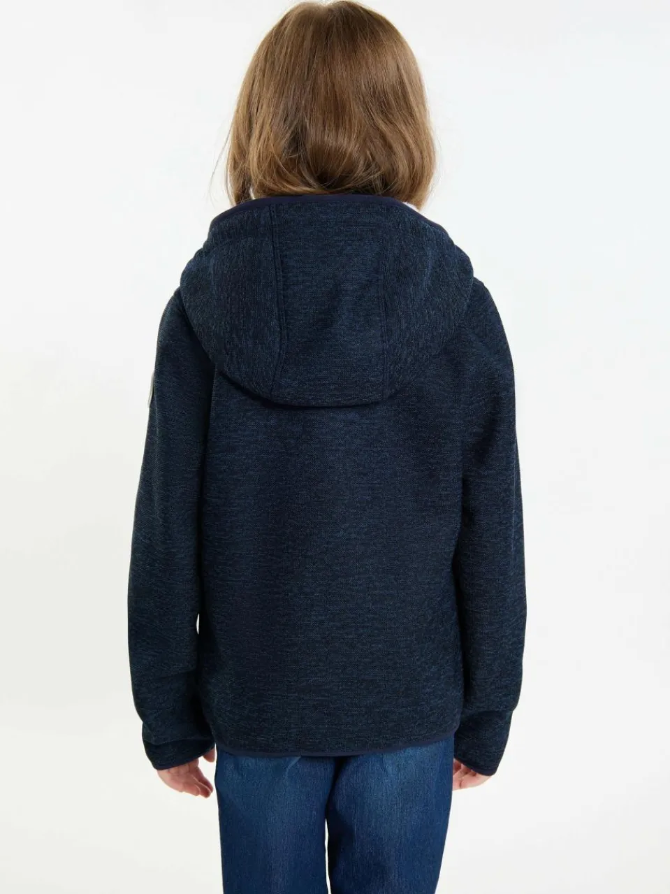 Schmuddelwedda Mädchen<Mädels Strickfleeceblouson mit Teddyfutter blau meliert