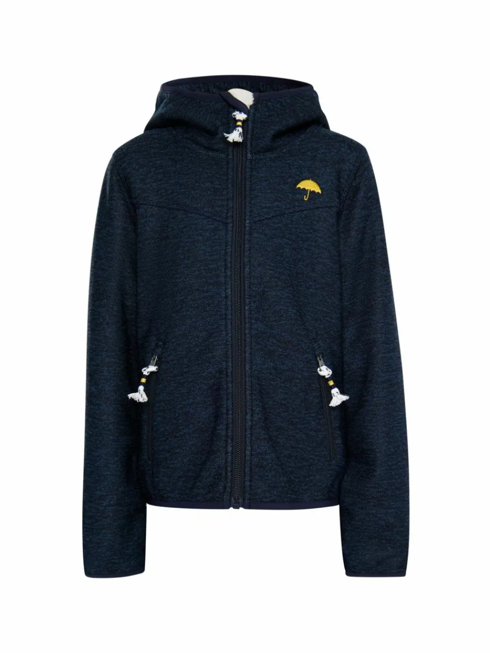 Schmuddelwedda Mädchen<Mädels Strickfleeceblouson mit Teddyfutter blau meliert