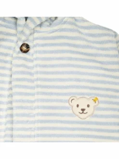 Steiff Mädchen<Unisex Bademantel hellblau gestreift