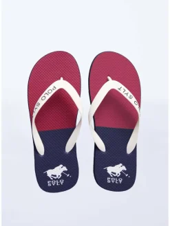 Polo Sylt Zehentrenner|Zehentrenner<Unisex Beach-Sandals blau gemustert