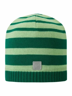 reima Jungen|Mädchen<Unisex Beanie - Haapa grün gestreift