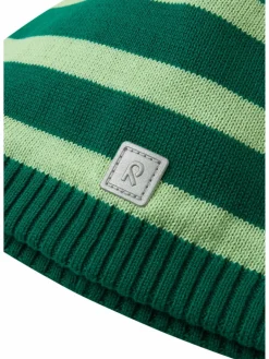reima Jungen|Mädchen<Unisex Beanie - Haapa grün gestreift