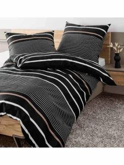 Janine Heimtextilien<Unisex Bettwäsche 1er Pack mehrfarbig gestreift