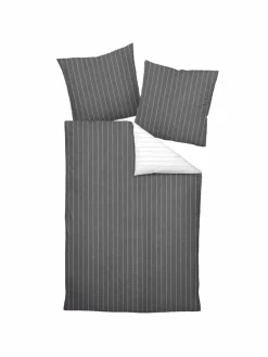 Janine Heimtextilien<Unisex Bettwäsche 1er Pack grau gemustert