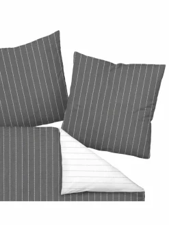 Janine Heimtextilien<Unisex Bettwäsche 1er Pack grau gemustert