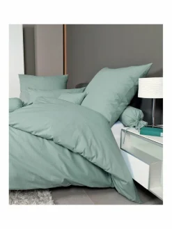 Janine Heimtextilien<Unisex Bettwäsche 1er Pack grün uni