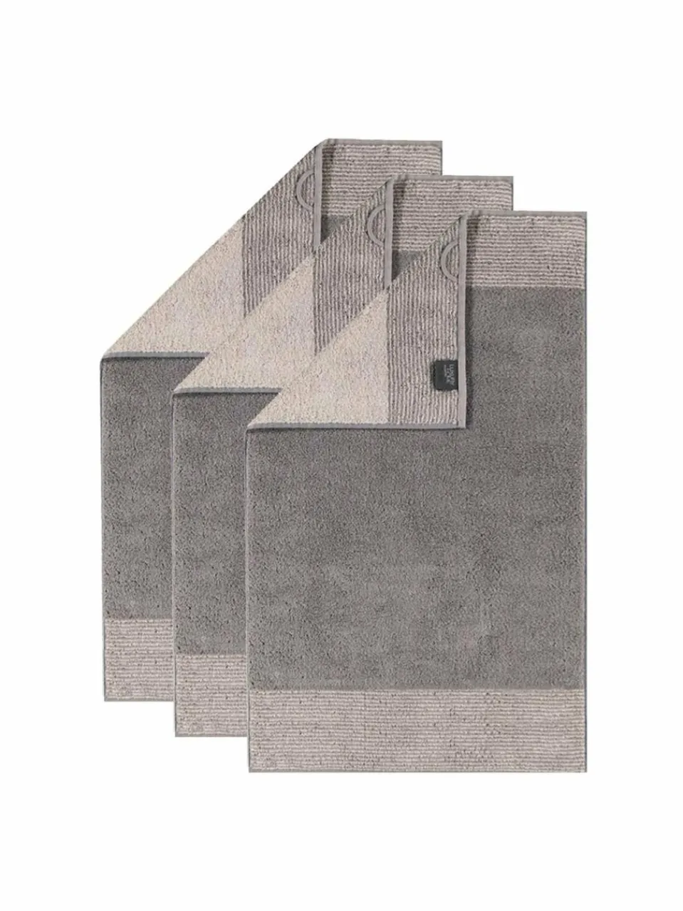 Cawö Heimtextilien<Unisex Gästetuch 3er Pack grau uni