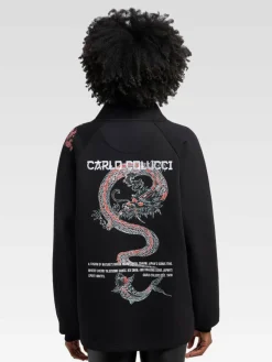 Carlo Colucci Sweatshirts & Sweatjacken<Unisex, Herren Sweatjacke - Dusini schwarz gemustert