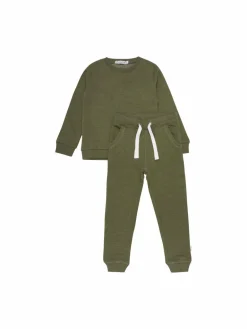 Minymo Jungen|Mädchen<Unisex Langarmshirt & Hose oliv uni