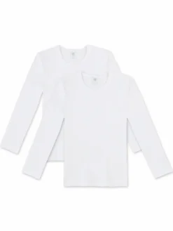 Sanetta Jungen<Unisex Longsleeve 2er Pack weiß uni
