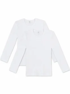 Sanetta Jungen<Unisex Longsleeve 2er Pack weiß uni