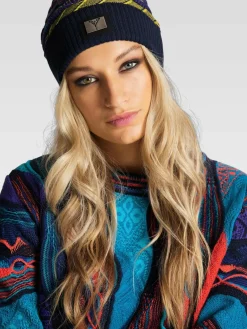 Carlo Colucci Mützen & Hüte<Unisex Strickmütze - Conciauro blau gemustert