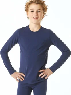 Schiesser Jungen<Unisex Unterziehshirt - Thermo blau uni