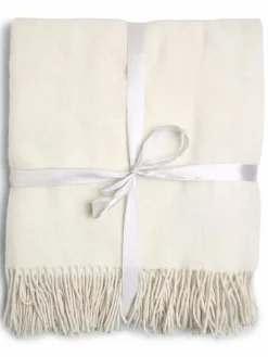 Gözze Heimtextilien<Wohndecke mit Merino-Anteil - Malin ecru uni